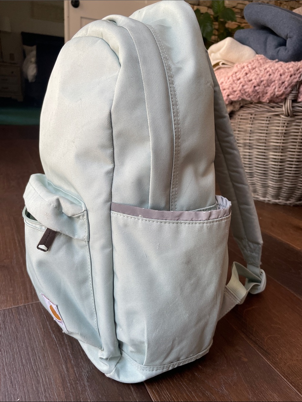 Carhartt Light Sage Backpack with Front Pocket and Logo Patch - Picture 2 of 2